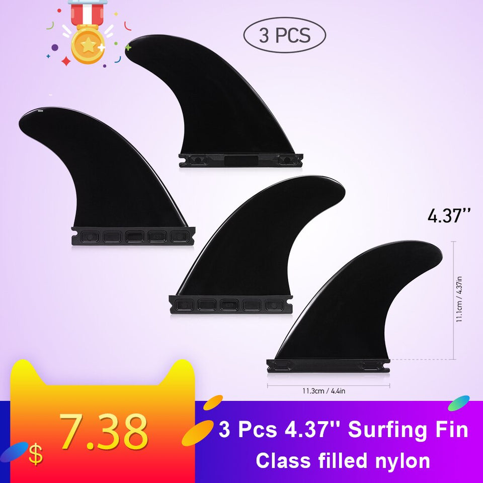 3 Packs 4.37'' Surfing Fin Set Surfboard Fins Sup Surfboard Paddle Board Future Fin Surfing Accessoires