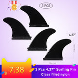 3 Packs 4.37'' Surfing Fin Set Surfboard Fins Sup Surfboard Paddle Board Future Fin Surfing Accessoires