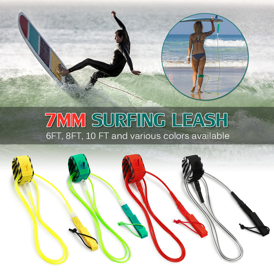 High quality Paddle Leash Surf Leash  Surfboard Leash Smooth Steel Swivel Surfing Leg Rope Smooth Steel Paddle board Leash 6FT