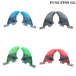 Surf FCS2 GL fins Blue/Red/Black/Green color Surfing Honeycomb Fibreglass fin Twin fin set Surf Fins