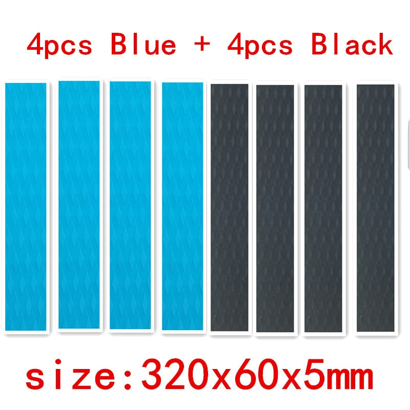 8pcs 320*60*5mm Surfboard deck pad daimond line FR EVA Deck grip has adhesive sup deck pad in surfing Skiing sports