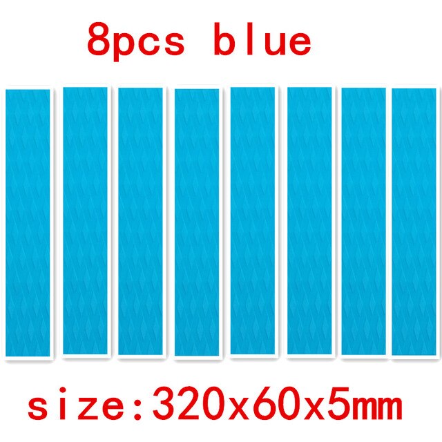 8pcs 320*60*5mm Surfboard deck pad daimond line FR EVA Deck grip has adhesive sup deck pad in surfing Skiing sports