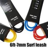 1pc Surfing Surfboard Leash 6ft 7mm Surfboard Leash Surfing Leash Neoprene Strape Heavy duty Velcro