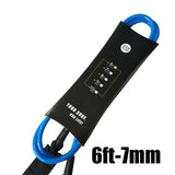 1pc Surfing Surfboard Leash 6ft 7mm Surfboard Leash Surfing Leash Neoprene Strape Heavy duty Velcro