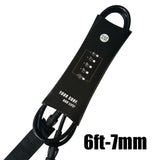 1pc Surfing Surfboard Leash 6ft 7mm Surfboard Leash Surfing Leash Neoprene Strape Heavy duty Velcro