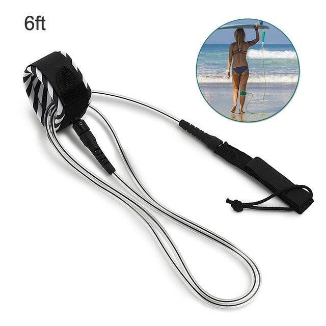 Surfing 6ft-10ft Surfboard Leash Rope Stand Up Paddle Board Leash Smooth Steel Swivel Surfing Leg Rope for surf Stand Up Board