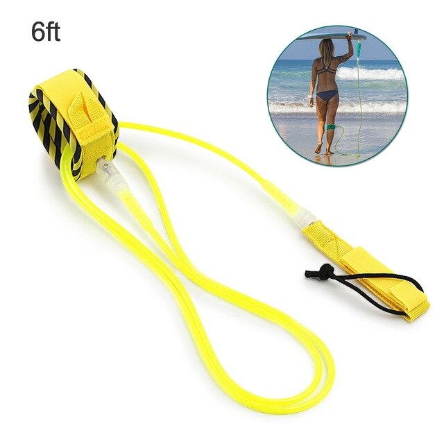 Surfing 6ft-10ft Surfboard Leash Rope Stand Up Paddle Board Leash Smooth Steel Swivel Surfing Leg Rope for surf Stand Up Board