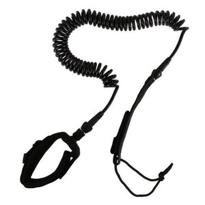 Surfboard Leash Surfing Stand Up Paddle Board Leash Coiled Cord SUP for All Types of Surfboards - black, 6ft