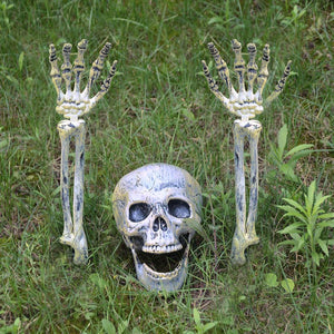 Halloween Prop Skull Skeleton Horror Tombstone Skull Gauze Decoration Halloween Home Garden Decor Haunted House Scary Party