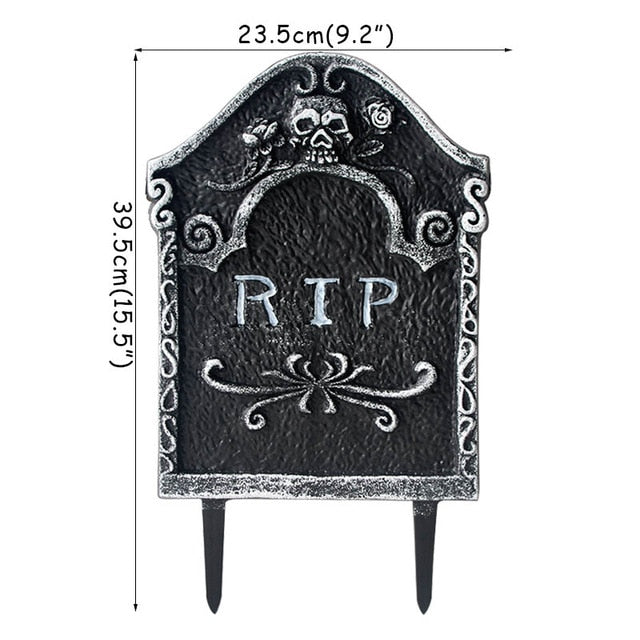 Halloween Prop Skull Skeleton Horror Tombstone Skull Gauze Decoration Halloween Home Garden Decor Haunted House Scary Party