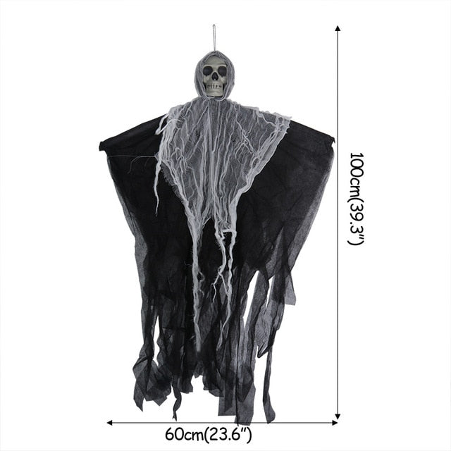 Halloween Prop Skull Skeleton Horror Tombstone Skull Gauze Decoration Halloween Home Garden Decor Haunted House Scary Party