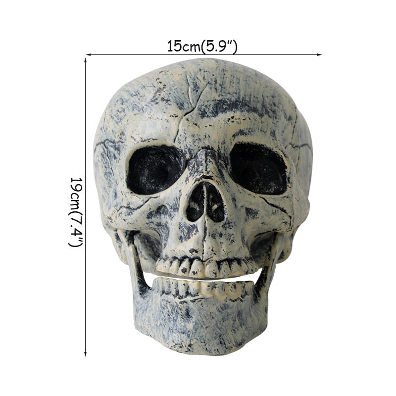 Halloween Prop Skull Skeleton Horror Tombstone Skull Gauze Decoration Halloween Home Garden Decor Haunted House Scary Party
