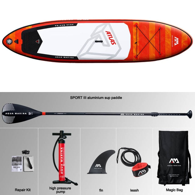 366*84*15cm inflatable surfboard ATLAS 2019 stand up paddle board  surfing AQUA MARINA water sport sup board ISUP  surf board